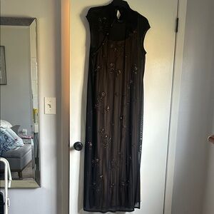 Amanda Smith Black Maxi Dress with Embellishments